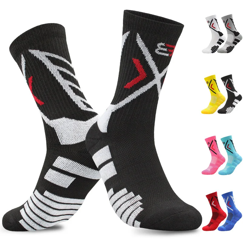 Professional Sports Socks Outdoor Performance Elite Basketball Fitness Running Cycling Athletic Compression Crew Socks Men Boy