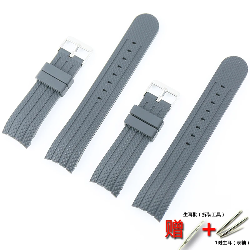 Watch accessories 22mm men\'s rubber strap pin buckle for all types of brand high-end watches ladies silicone sports strap