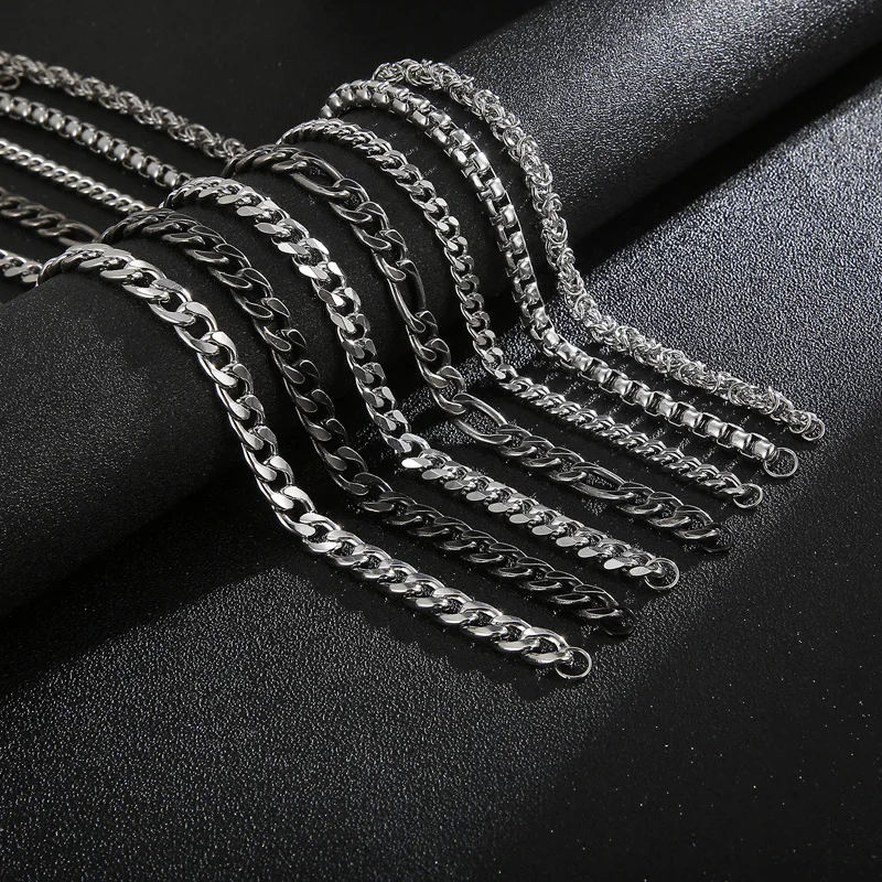 Kalen O-förmigen Kette Link Großhandel Einfache Retro Stil männer Edelstahl Zarte Halskette Schmuck – Detail 14