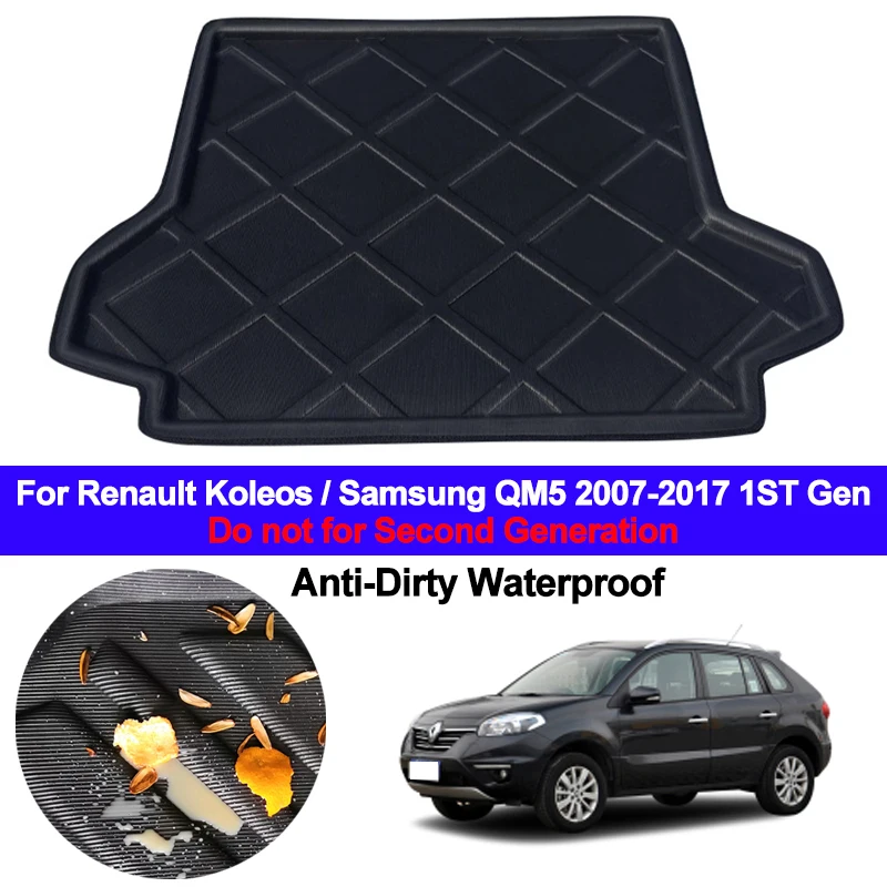 For Renault Koleos / Samsung QM5 2007 - 2015 Car Rear Boot Cargo Liner Tray Trunk Luggage Floor Mats Carpets Pad 2012 2013 2014