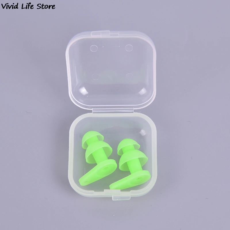 2pcs Soft Anti-Noise Ear Plug Waterproof Swimming Silicone Swim Earplugs For Adult Children Swimmers Diving