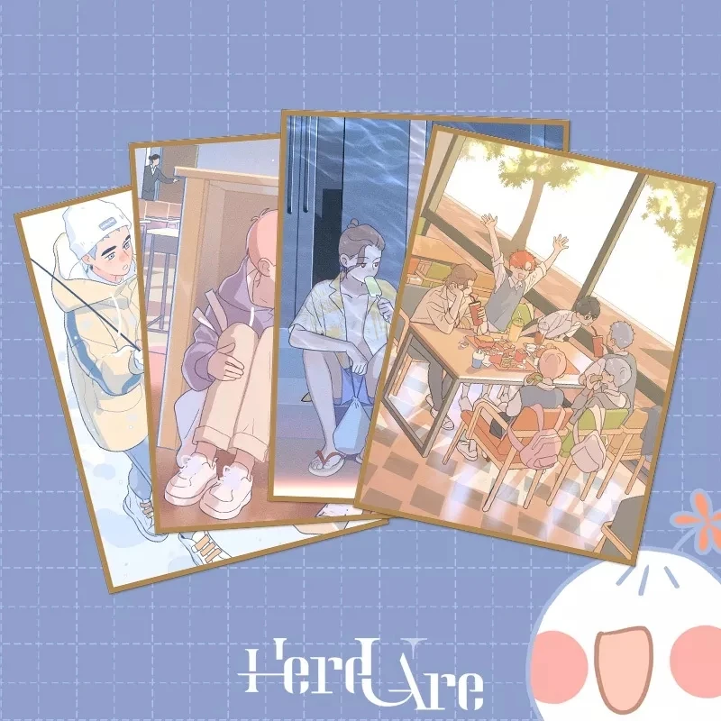 New Comic Here U Are Magic Postcard Li Huan, Yu Yang Figure Acrylic Stands Metal Badge Handbook Color Card Manga Around