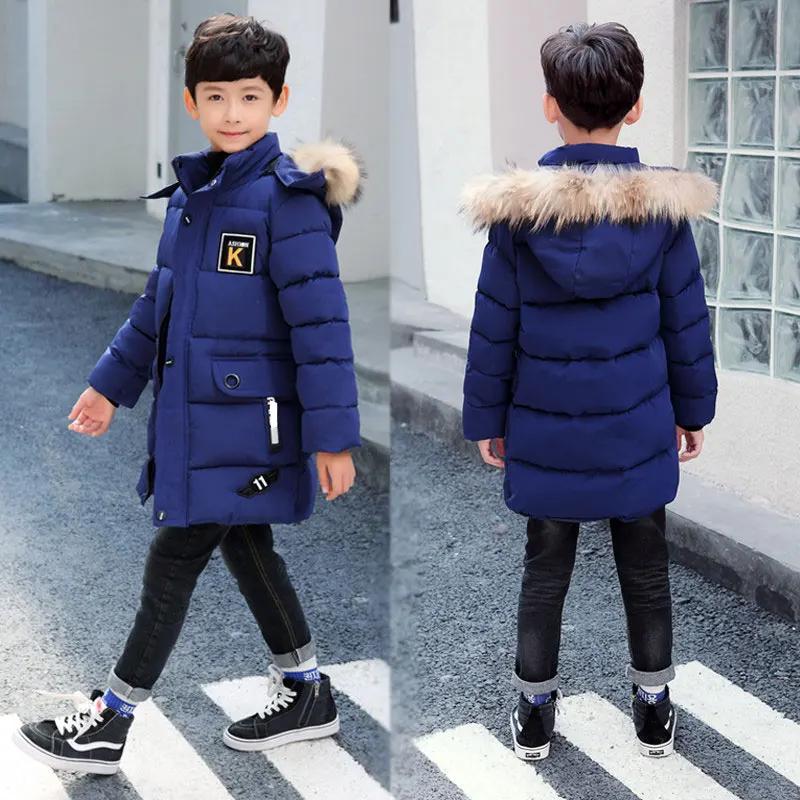 2024 New Winter Clothing Boys 4 Keep Warm 5 Children 6 Autumn Winter 9 Coat 8 Middle Aged 10 Year 12 Pile Thicker Cotton Jacket