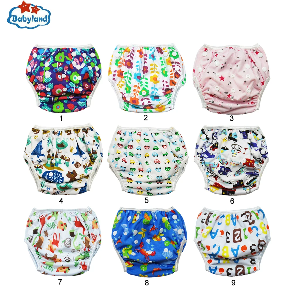 

10pcs/Pack Reusable Baby Swim Diapers Waterproof Swimming Nappies Kids Swimming Pants High Quality One Size for 3kg-15kg Baby