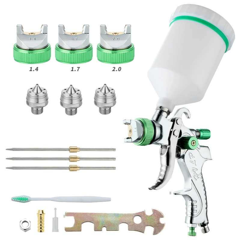 HVLP 2008 1.4/1.7/2.0mm paint spray gun set gravity feed DIY auto Car face Paint spray gun