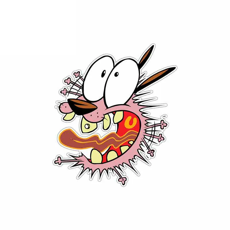 Creative Car Sticker Accessories Courage Cowardly Dog Kids Vinyl PVC 13cm*11cm Motorcycle Windshield Car Styling Decal