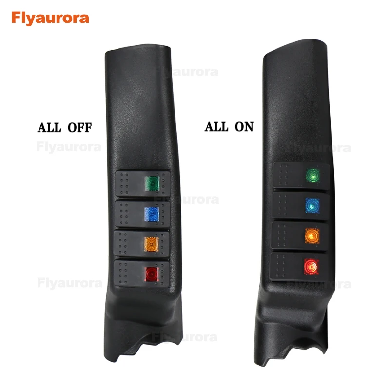 A Pillar 4 Switch Panel Pod Flyauror for Jeep Wrangler JK JKU Unlimited Rubicon Sahara Off Road Sport Interior Accessories Part