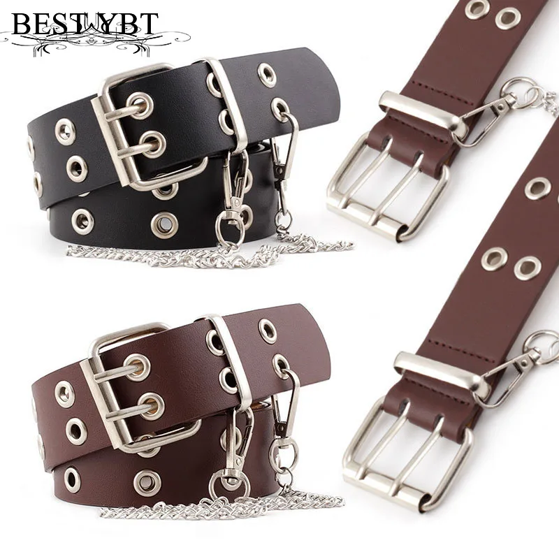 Best YBT Women Belt Imitation Leather Pin Buckle Belt New Punk Wind Jeans Fashion Individual Decorative Belt Chain Women Belt