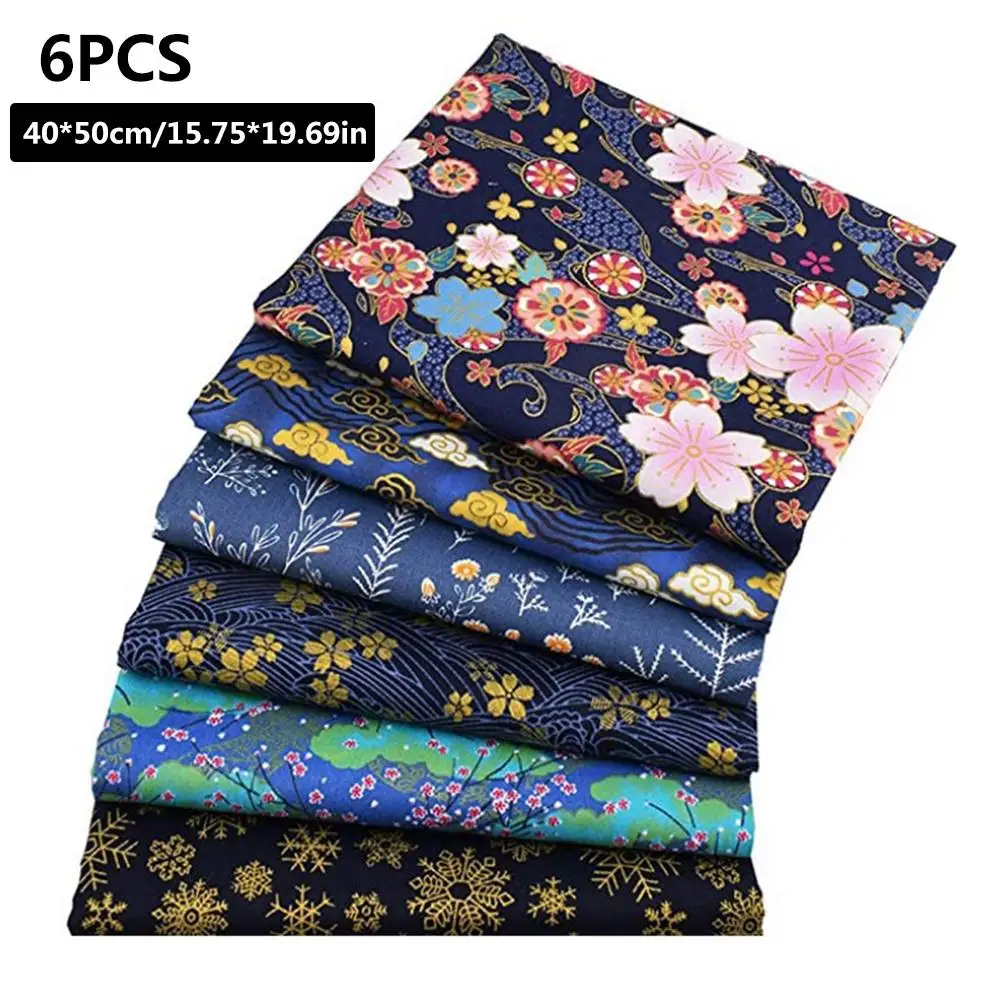 6pcs/set Printed Cotton Fabric DIY Sewing Cloth For Quilting Patchwork Stitching Sewing DIY Clothes Making Crafts Hand Making