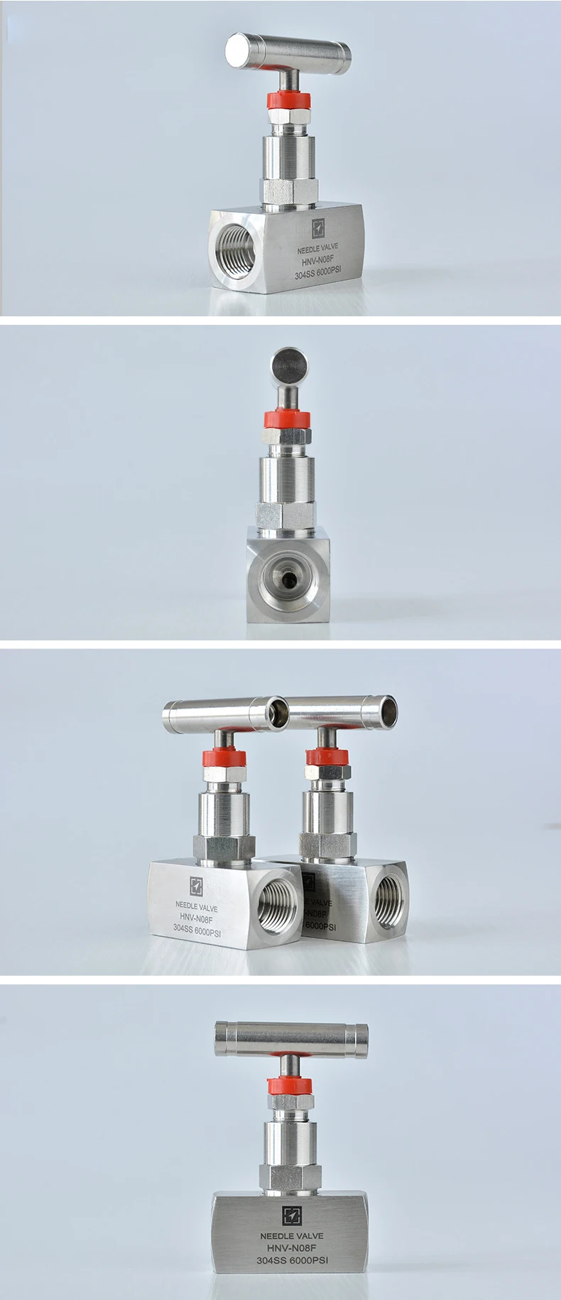 1/4" 3/8" 1/2" BSP NPT Innengewinde Hochdruck Edelstahl 304 Absperrnadelventil J13-320P Kran-Durchflussregelung – Detail 2