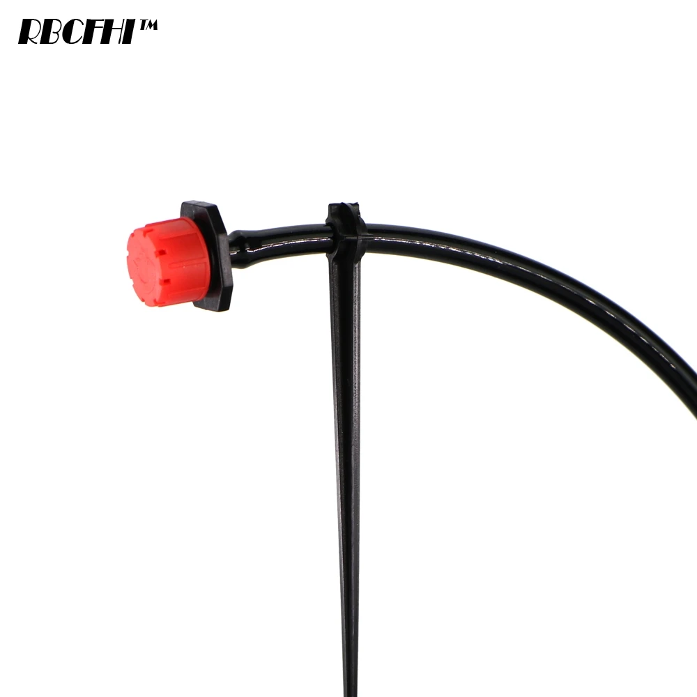 50PCS Garden Irrigation 11&20cm 1/4\'\' Fixed Stake Support Holder 4/7mm Hose Pipe DrIp Fitting Tee Elbow Cross Coupling Connector