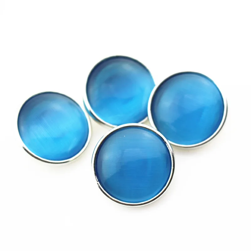 HQ 20pcs/lot blue Cat eyes stone snap buttons charms for 18mm ginger snaps bracelet&bangles DIY snap jewelry