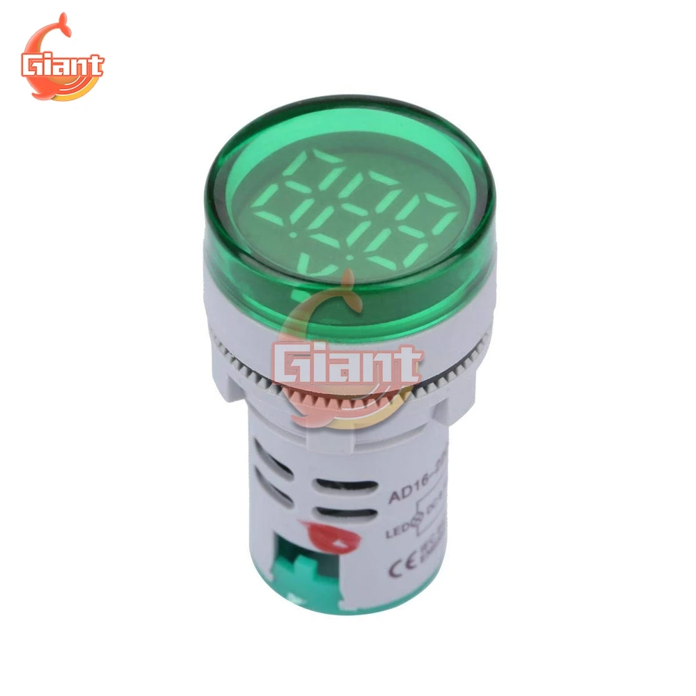 Digital Mini LED Display Voltmeter DC 6-100V Voltmeter Signal Light Digital Display DC Voltage Meter Indicator Round Lamp Tester