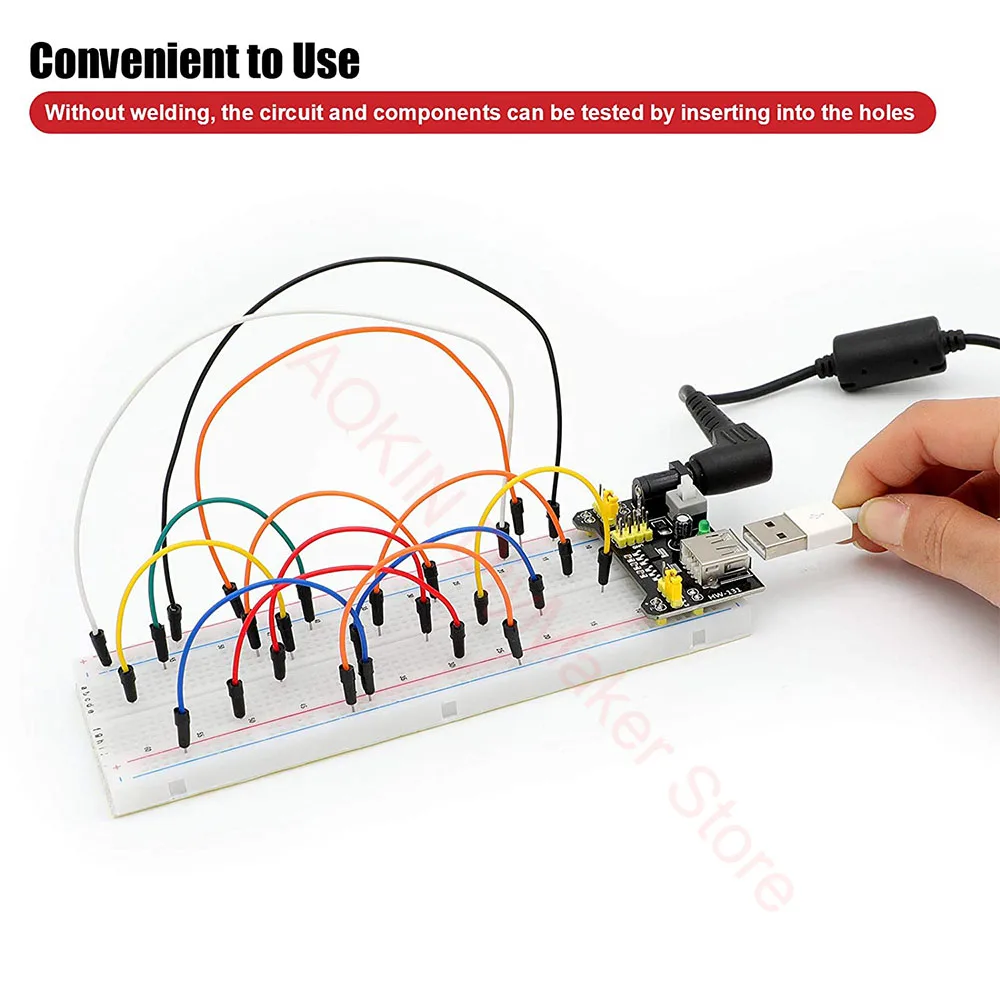 Breadboard Power Module Kit, Protótipo Solderless, Bread Board Kit, Jumper Fios, Cabos para Arduino, Kit DIY, Raspberry Pi, 830 Pontos