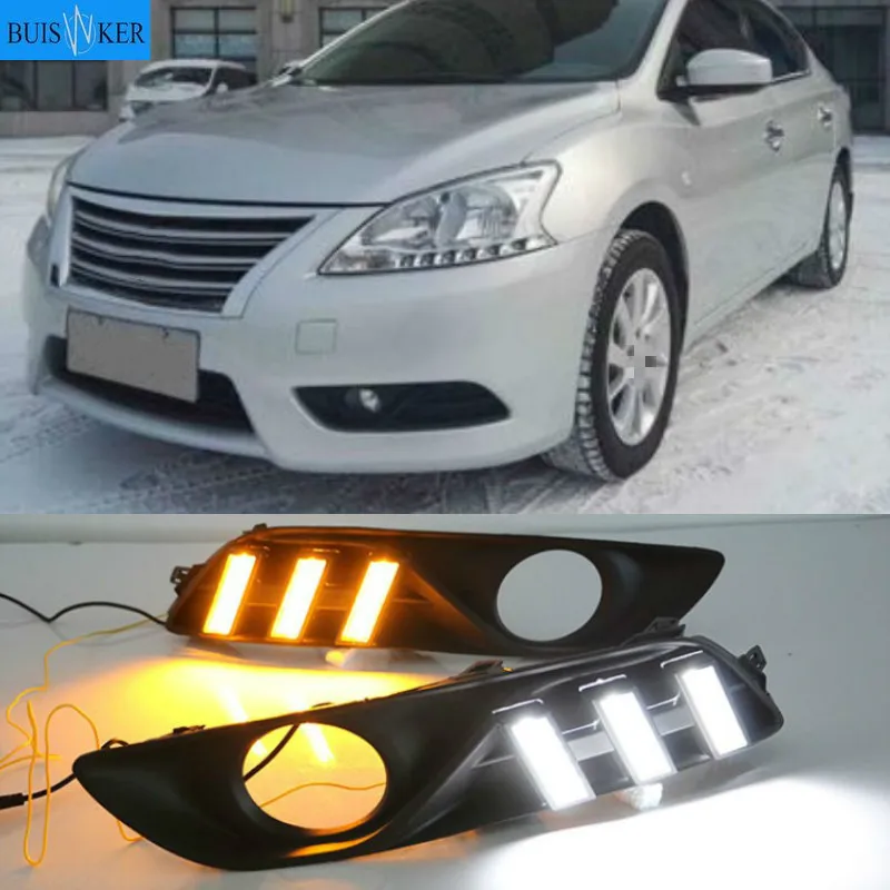 

1 set For Nissan Sylphy sentra 2012 2013 2014 2015 LED DRL Daytime Running Light Daylight Waterproof Signal lamp