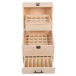 59 Grid Level 3 Space Savings Wooden Storage Boxes Case Essential Oil Storage Case box Multi-Tray Organizer Large Organizers