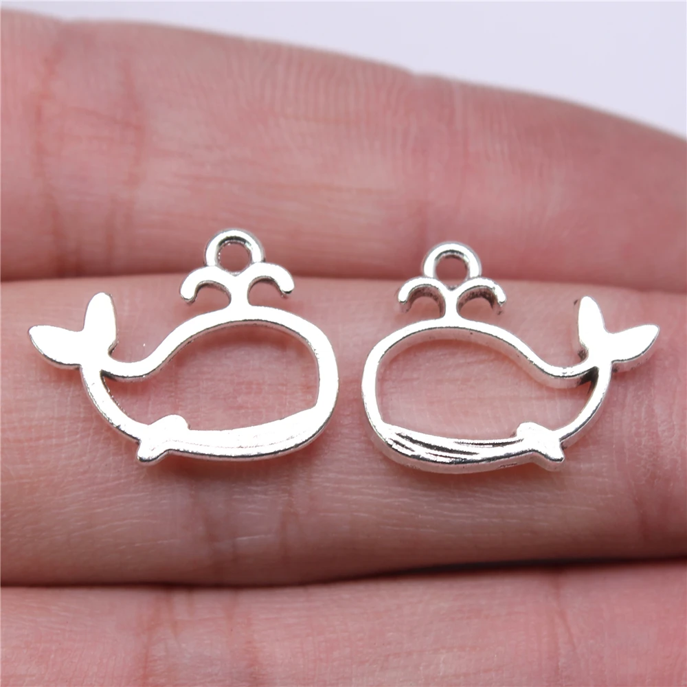 

Wholesale 200pcs/bag Charm Whale 16x19mm Antique Silver Color Antique Bronze Color Pendant Whale Charm For Jewelry Making