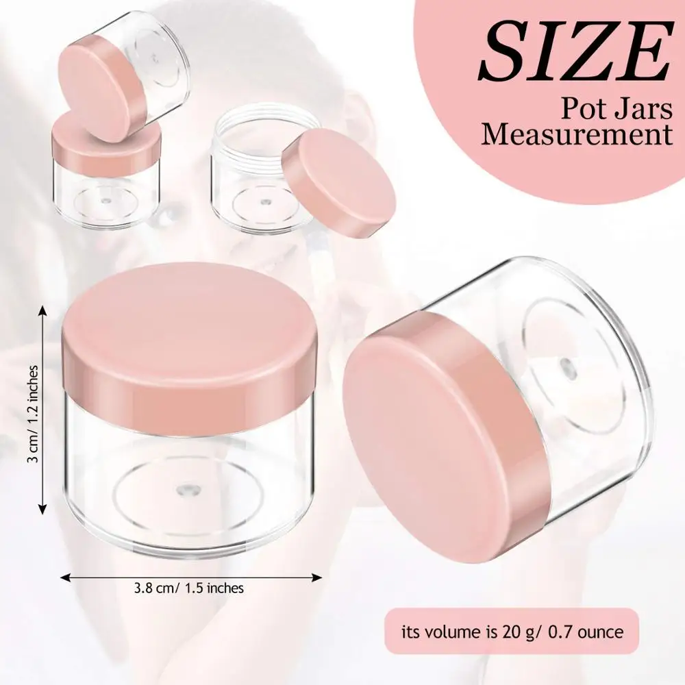 20Pcs 20ml Acryl Runde Klare Gläser mit Deckel für Lippen Balsame Cremes DIY Machen Up Kosmetik Proben lip glanz Container Set