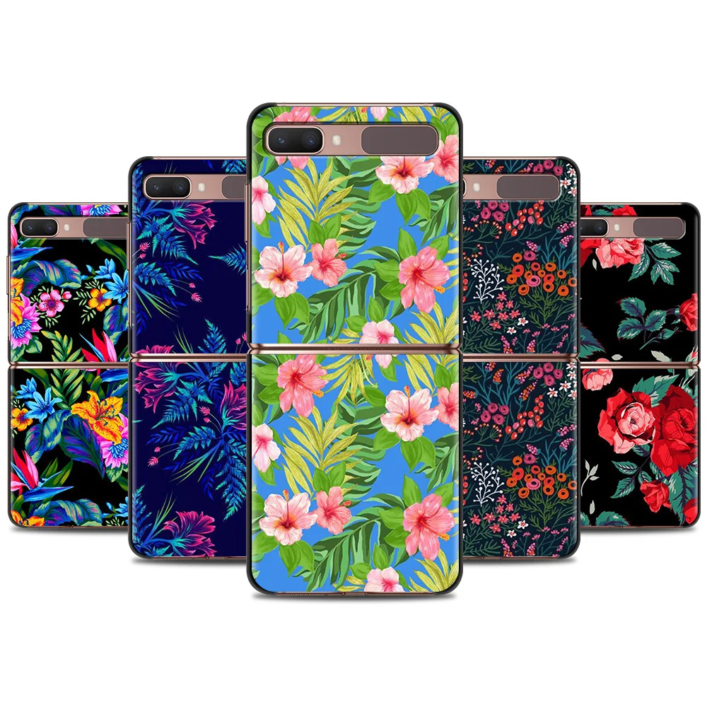 Case For Samsung Galaxy Z Flip 5 Z Flip 4 ZFlip ZFlip3 Z Flip 3 5G Flip3 Flip4 Hot Tropical Flowers Colourful Cover