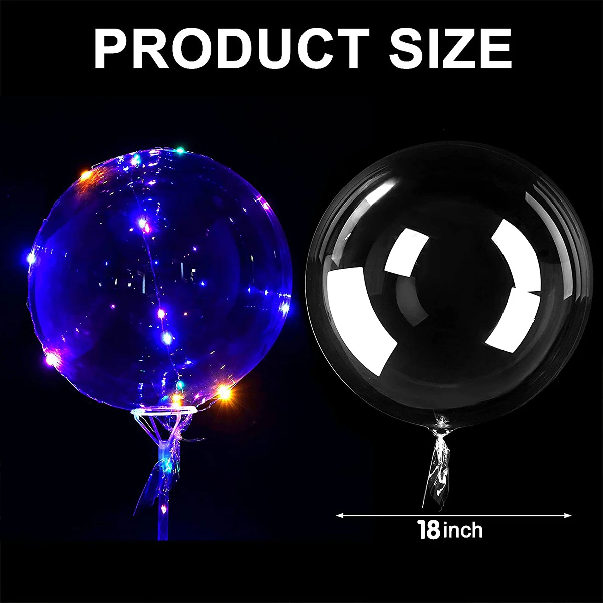 10Pcs LED Light Up Bobo Balloons Helium Glow Bubble Flashing Balloon for Party Birthday Wedding Decor Baby Shower Supply