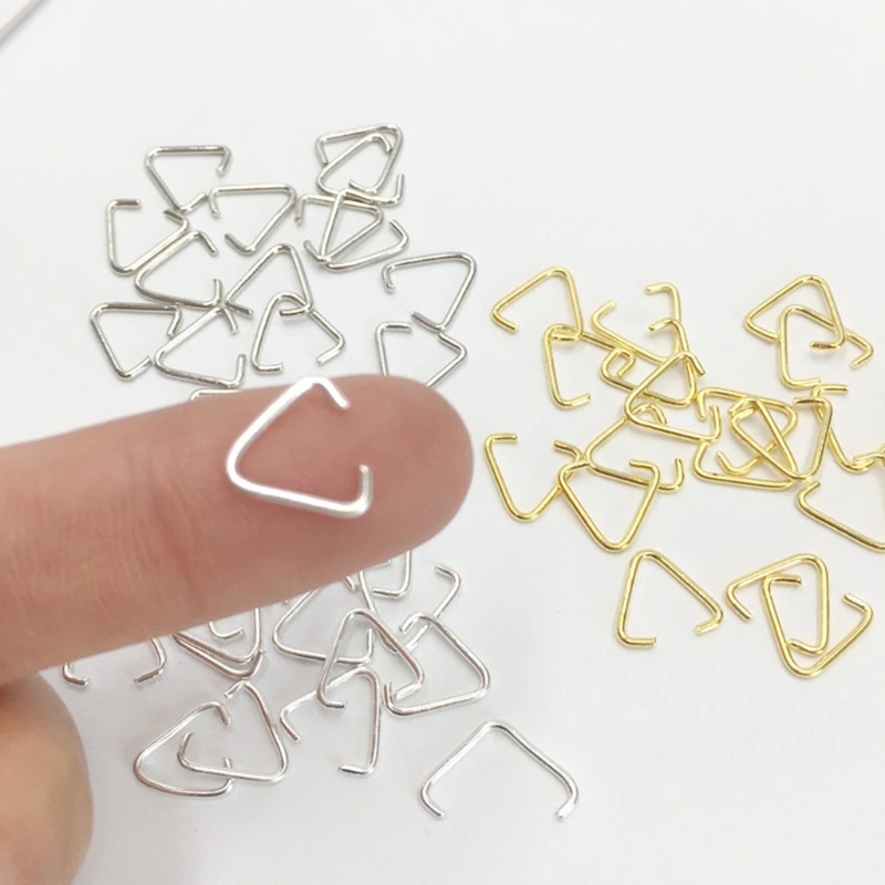 100PCS/Set Triangle Open Rings Coordinating Shape Extra Thickness Hold Sturdy Attach Easily Bend for Keychains Jewelry F3MD