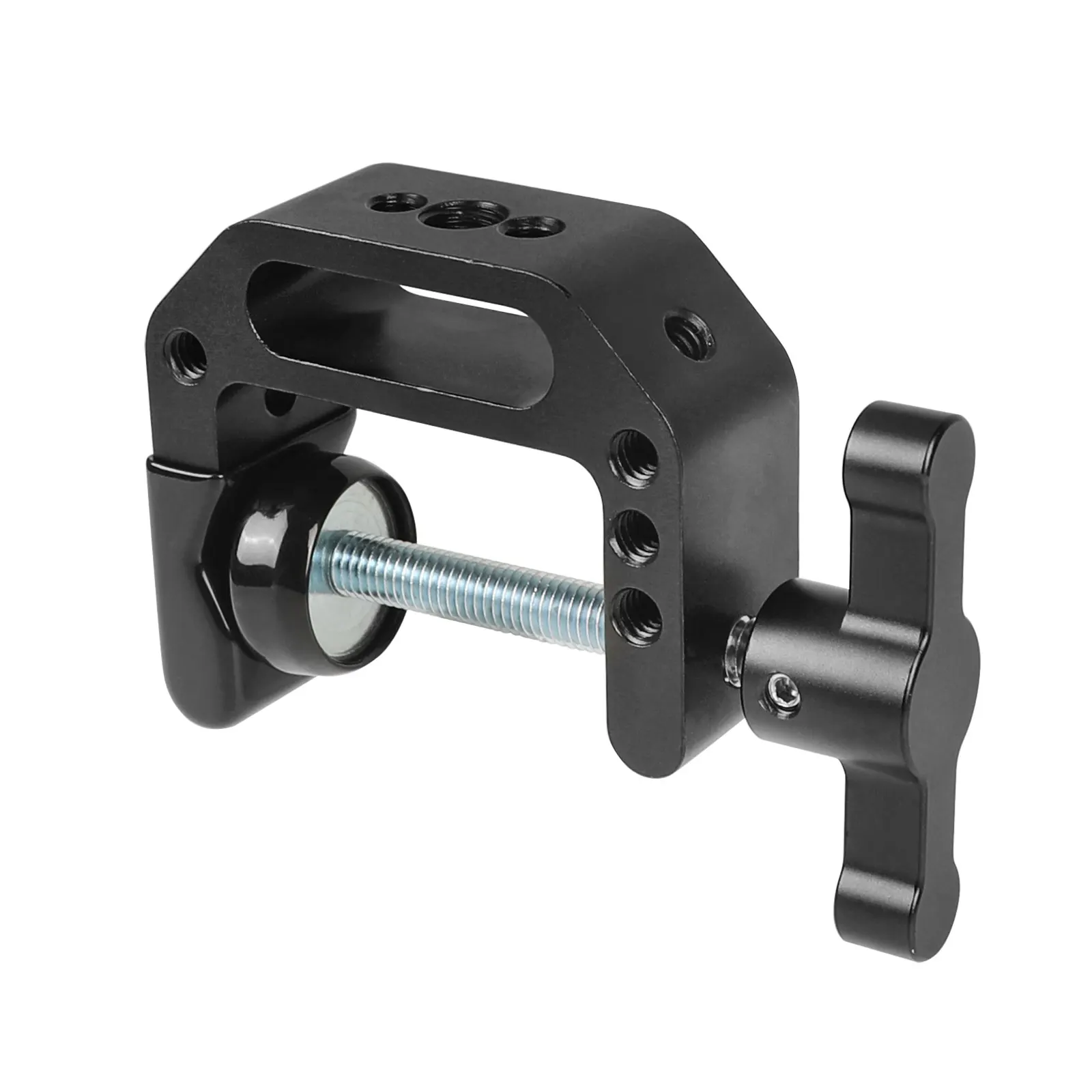 Kayulin T-handle C Clamp Universal C-Clamp Aluminum Support Clamp Desktop Mount Holder Stand with 1/4"&3/8" Thread Black