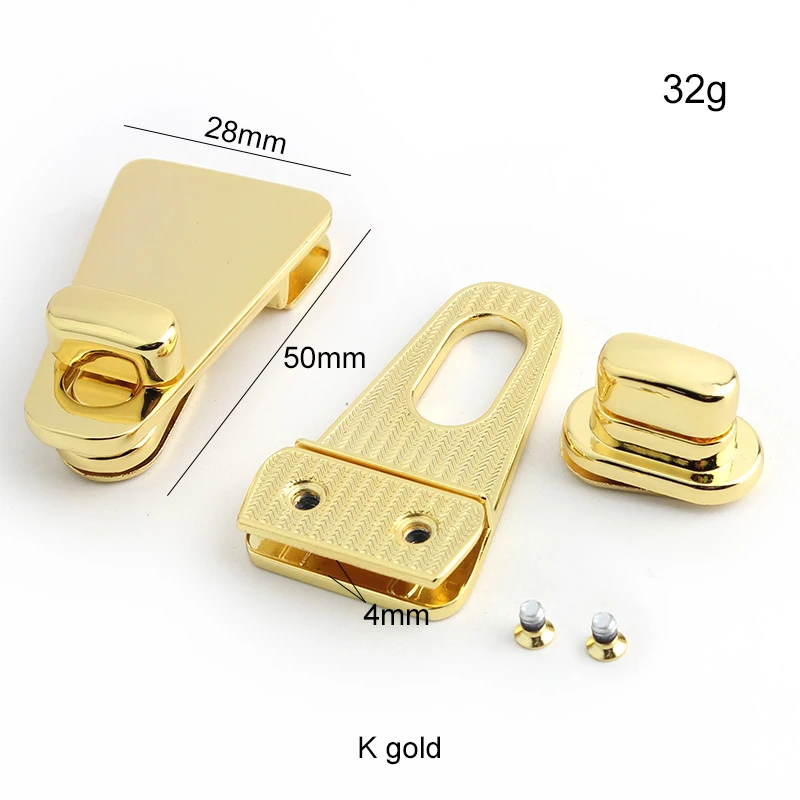 1-5-20 pieces 50x28mm triangle lock K golden purse turn lock twist turn locks Clasp Accessories