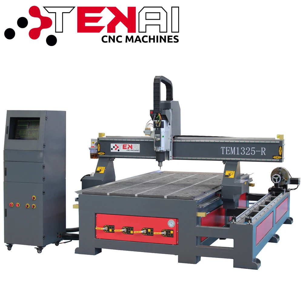 TEM1325-R carpintaria cnc roteador 1325 3d carving machinery fresadora de 4 eixos
