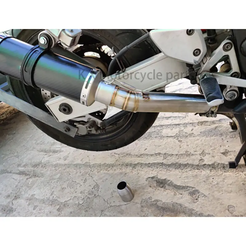 Tubo silenciador de tubo de enlace medio de escape de motocicleta de 51MM sin cordones para Yamaha FZS 600 Fazer 1998-2003 Honda CB1300 2003-2013