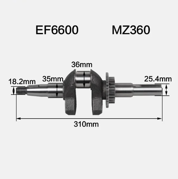 

MZ360 CRANK SHAFT FOR YAMAHA EF6600 5500 5200 5KW GENERATORS GENSET CRANKSHAFT WATER PUMPS etc.