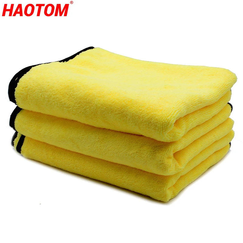 

HAOTOM 3PCS 92*56cm Car Wash Microfiber Towel Super Absorbent Car Cleaning Drying Cloth Large Size Drying Big Towel Car Care