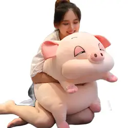 Super Soft Pink Sleepy Pig Stuffed Pillow with Flannel Blanket High quality Plush toys Hamster Mouse Throw Pillow Bed Cushion