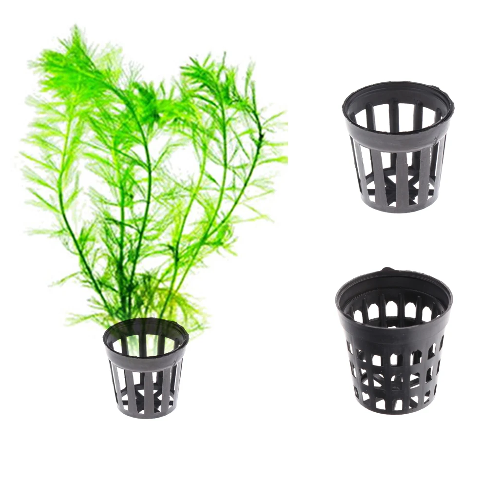 50Pcs Plastic Growing Cups Planting Pot Soilless Baskets Aquarium Aquatic Water Plant Grass Cultivate for Home Ofice Decor