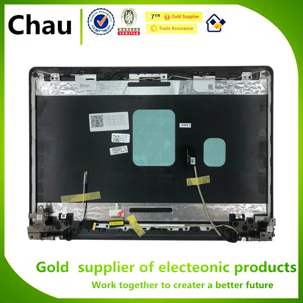 Imagem -05 - para Dell Inspiron 14 3000 3480 3482 Tampa Traseira Lcd Cabo Lcd Dobradiças Lcd Base Inferior Capa 0790tt Novo