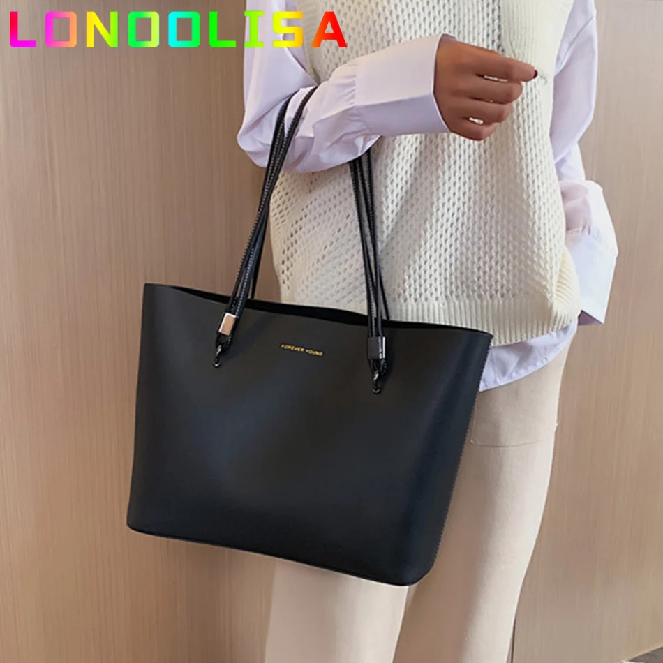 Solid Color Half Moon Bag PU Leather Shoulder Bags for Women 2024 Large Capacity Female Casual Tote High Quality Brand Handbags