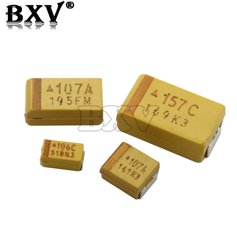 10PCS A B C D Type Tantalum Capacitor 100UF 150UF 220UF 330UF 470UF 680UF 6V 6.3V 10V 16V 25V 35V 50V 4.7/6.8/10/15/22/33/47UF