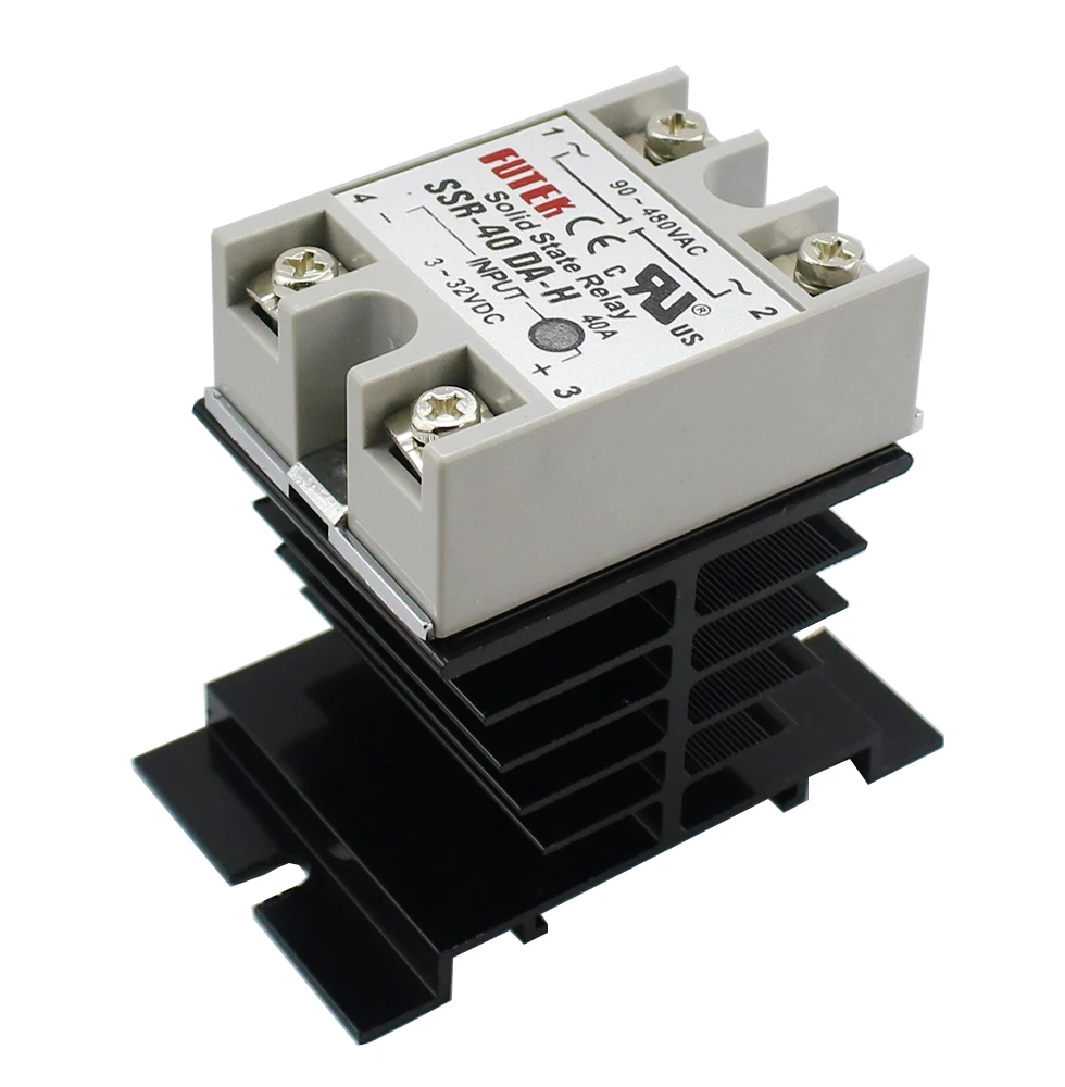 SSR-40 DA-H DC-AC Solid State Relay SSR 40A 3-32V DC / 90-480V AC w Heat Sink