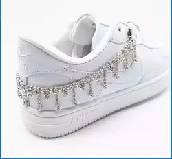 Fashion trend Bling Rhinestone lace tassel pendant shoe chain accessories women's luxury crystal foot chain sports shoes accesso