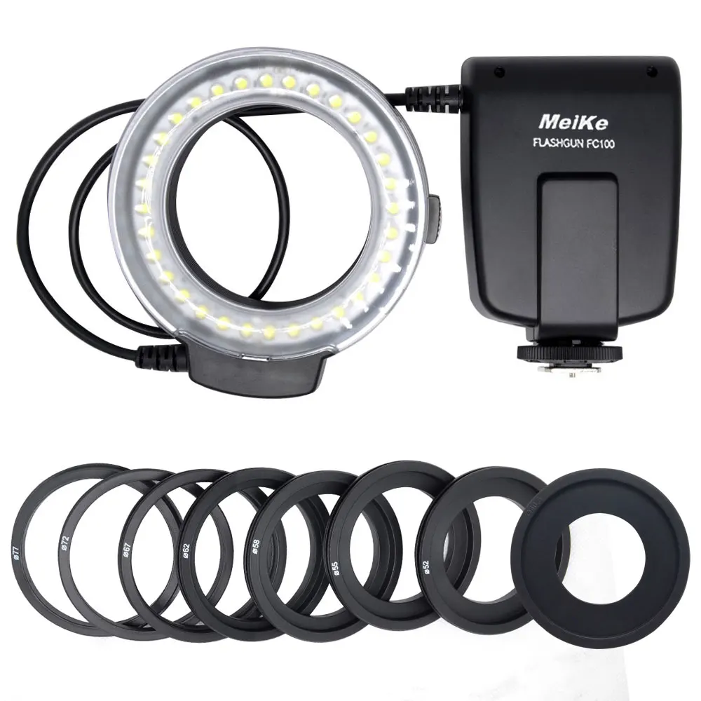 Meike FC-100 Macro Ring Flash Light for Nikon D7100 D7500 D5300 D5200 D5100 D5600 D3300 D3200 D3100 D3000 D750 D600 D90 D80