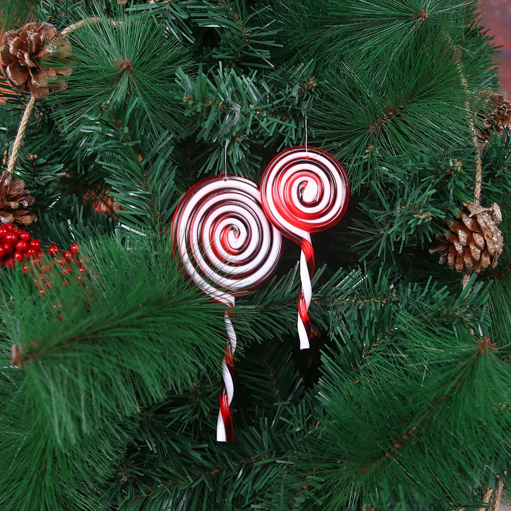 2pcs Christmas Decorative Lollipop  Christmas Tree Candy Decorations Home Furnishing Decoration Party Dressing New Year 2023