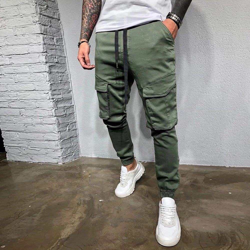 European Size Large Size Cotton Men's Autumn and Winter Fashion Casual Straight Pants Fitness Beam Feet Bib Overall