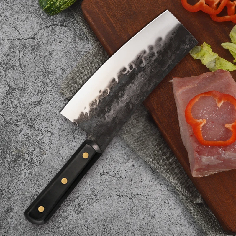 DENGJIA 5cr15mov Steel Handmade Forged Chef Knife Chinese Kitchen Knife Thick Blade Knife Meat Cleaver Cooking Knife Chopping