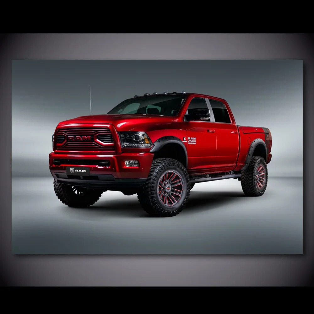 Dodge Ram Trucks Pickup Red Car Wall Art Picture Vehicle Posters and Prints Canvas Painting For Living Room Decor