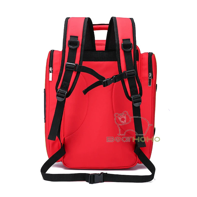 First Aid Kit Emergency Rescue AED Backpack Breathable Large Capacity Camping Travel Medical Storage Bag with Reflective Stripe