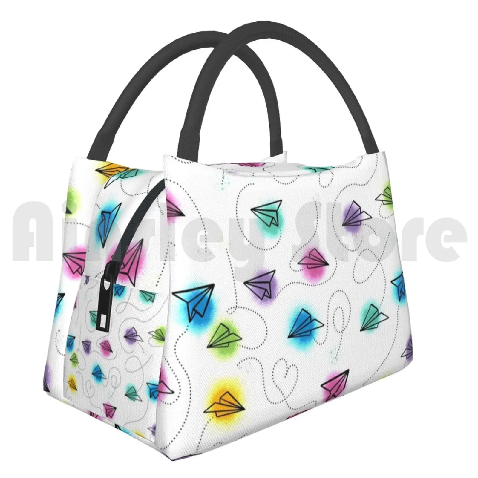 Cooler Lunch Bag Picnic Bag Paper Airplanes 2000 Plane Paper Paper Airplane Origami Splat Splatter Spray Paint