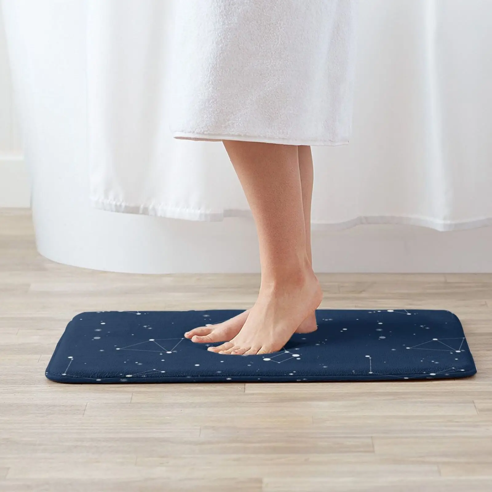 Navy Night Sky Soft Non-Slip Mat Rug 2518 Carpet Cushion Night Sky Stars Star Astronomy Astrology Star