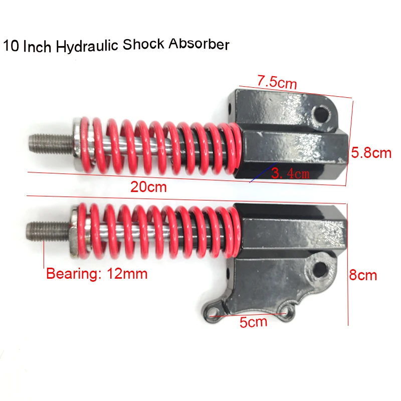 10 Electric Scooter Front Suspension Hydraulic Shock Absorber Spring   Red   12mm