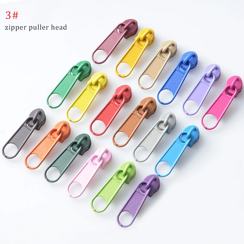 3# Zipper Sliders DIY Zipper Puller Head metal zipper head 10/30/100pcs For Clothing Bags Home Textile Sewing Tailor Accessorie