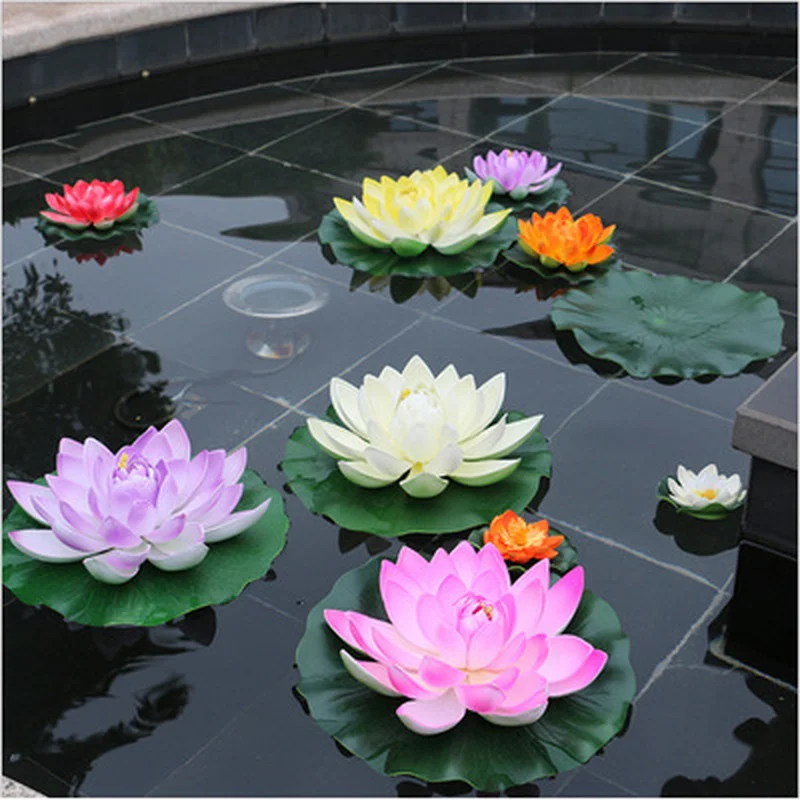 

Kunstmatige Drijvende Waterlelie Eva Lotus Bloem Vijver Decor 10Cm Kunstmatige Lotus Vijver Tank Plant Ornament Home Tuin Decor