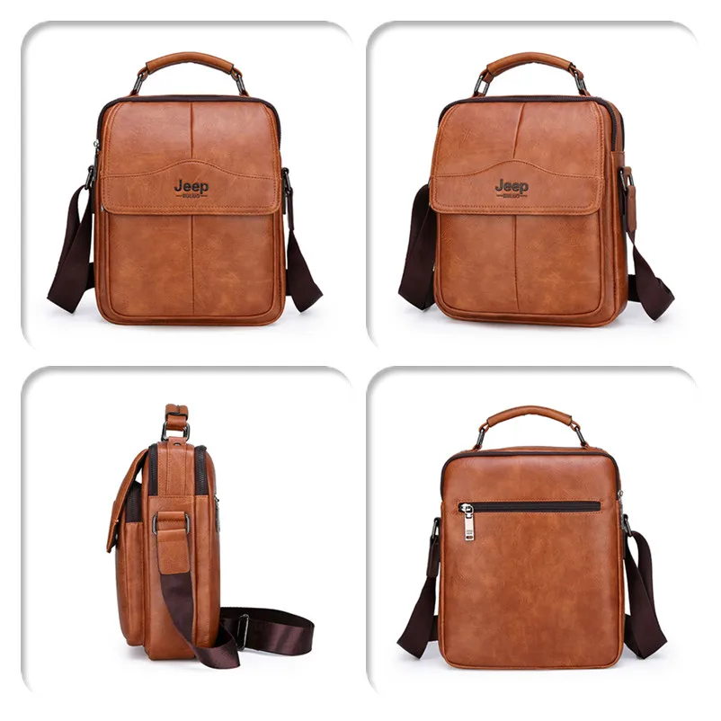 Jeep buluo saco de couro grande capacidade de divisão para o homem saco do mensageiro Novos homens crossbody saco sacos de ombro multi-função homens handba